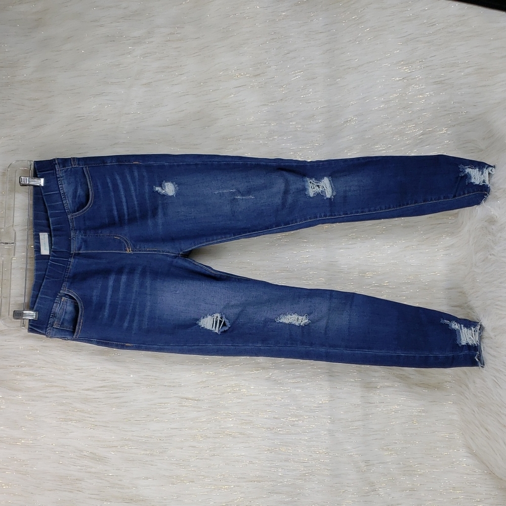 Grace and Lace Distressed Denim Jeggings